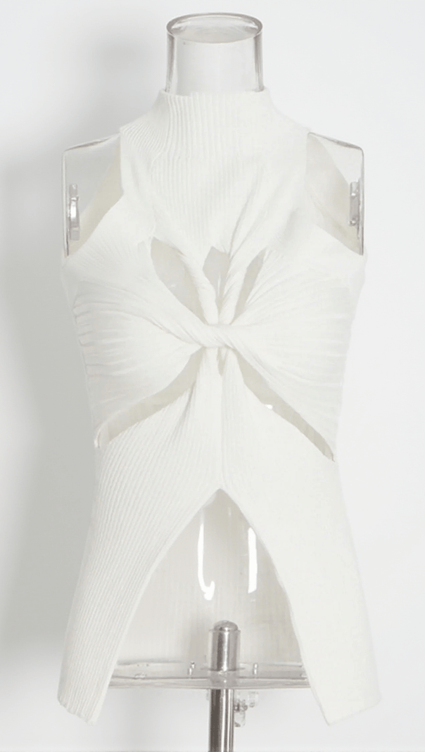 AIIZIE ALYZAH IRREGULARLY CUTOUT KNIT TOP - product image
