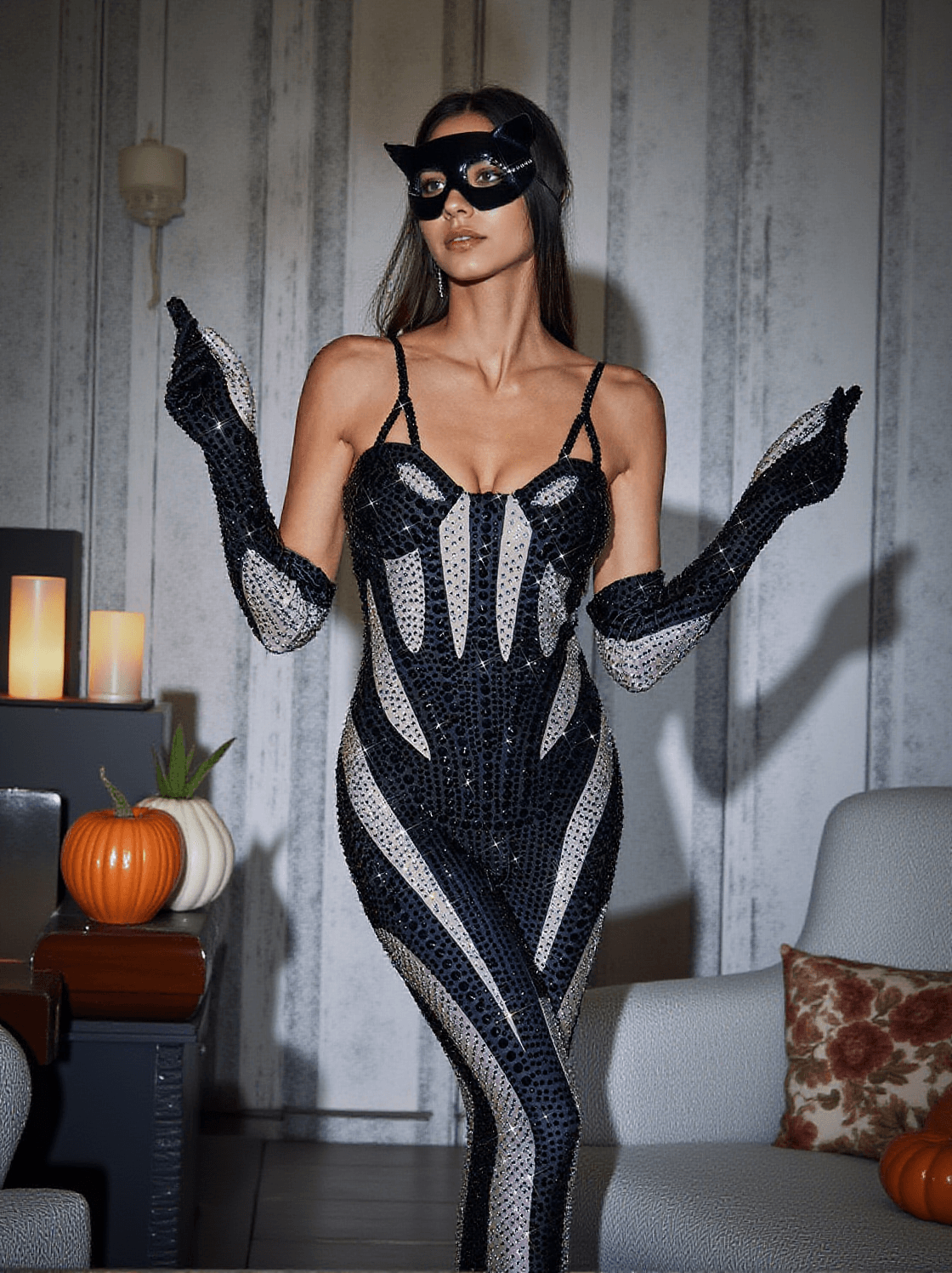 AMALIA DIAMANTE JUMPSUIT IN BLACK