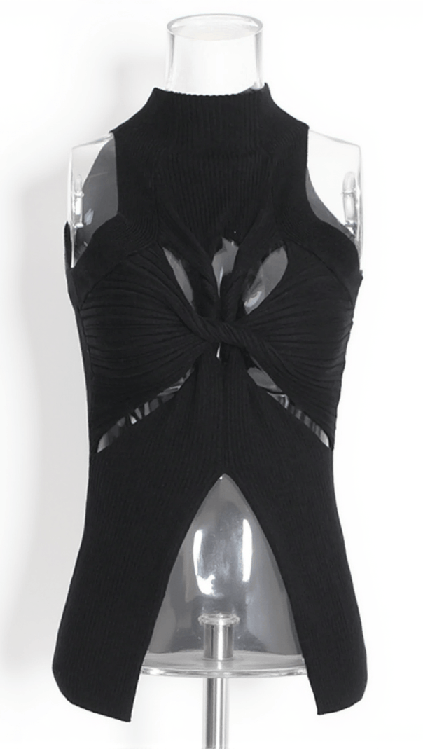 AIIZIE ALYZAH IRREGULARLY CUTOUT KNIT TOP - product image
