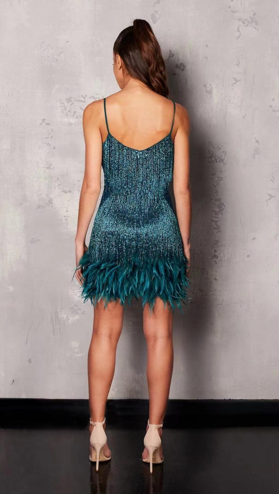 TASSEL FEATHER MINI DRESS