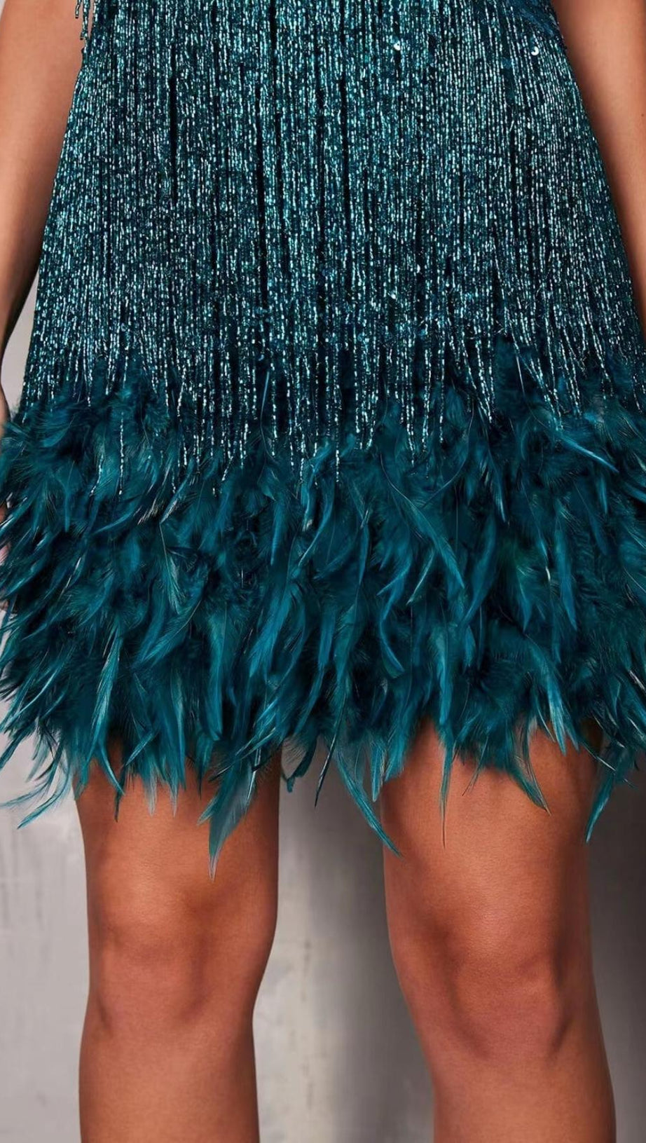 TASSEL FEATHER MINI DRESS