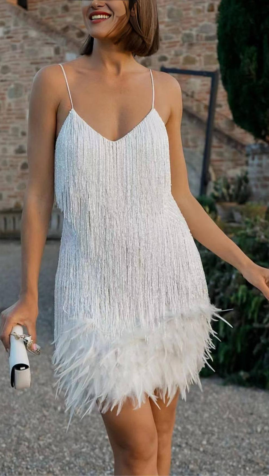 TASSEL FEATHER MINI DRESS