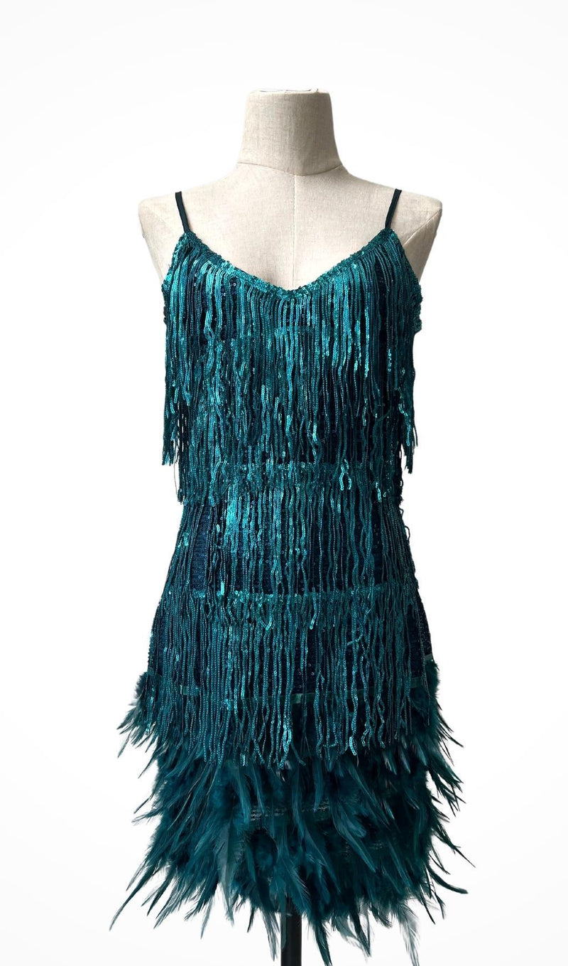 TASSEL FEATHER MINI DRESS