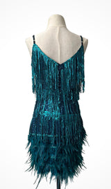 TASSEL FEATHER MINI DRESS