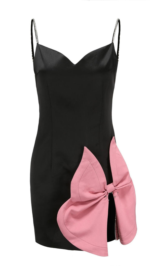 AIIZIE BOWKNOT MINI DRESS IN BLACK - product image