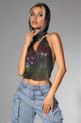 Adriane Sequin Top with Headscarf