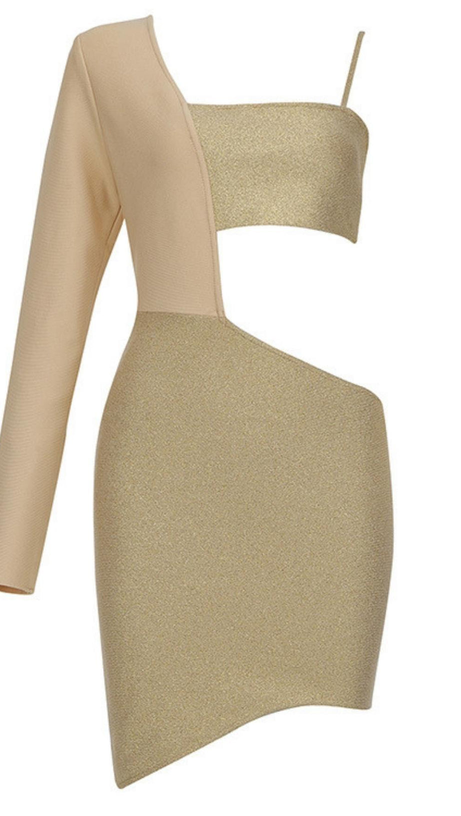 BANDAGE MINI DRESS IN BEIGE