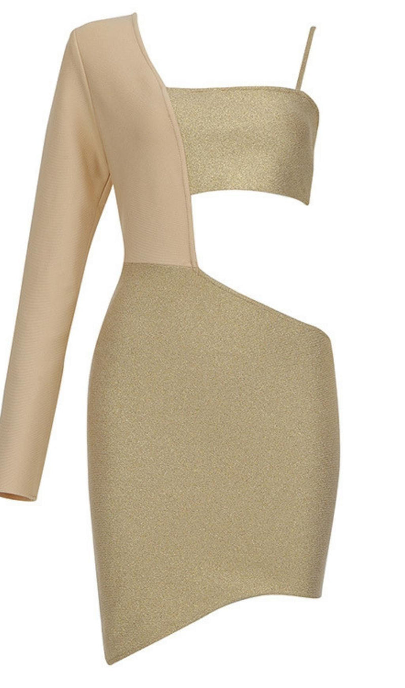 BANDAGE MINI DRESS IN BEIGE