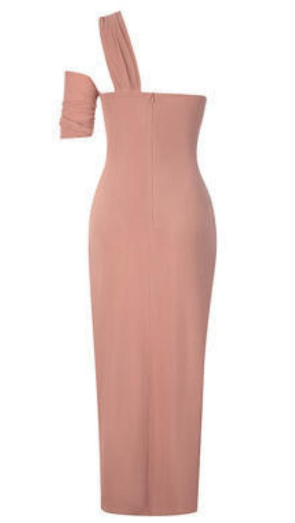 AIIZIE ONE SHOULDER CUT OUT MIDI DRESS IN PINK - product image