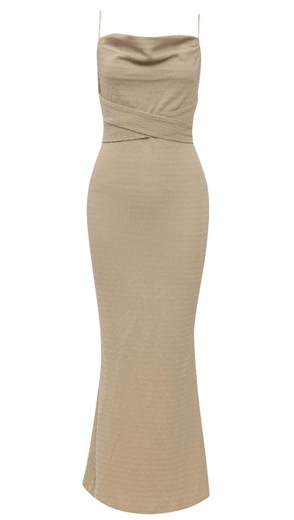 AIIZIE SPLIT MAXI DRESS IN BEIGE - product image