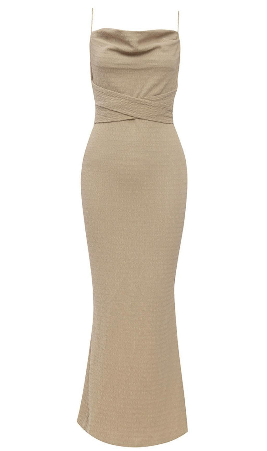 Geteiltes Maxikleid in Beige