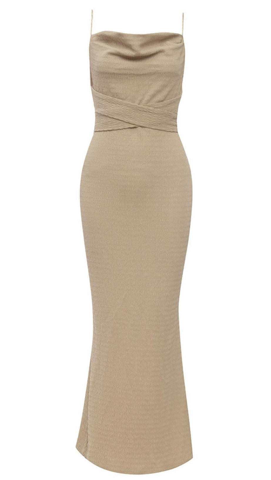 Geteiltes Maxikleid in Beige