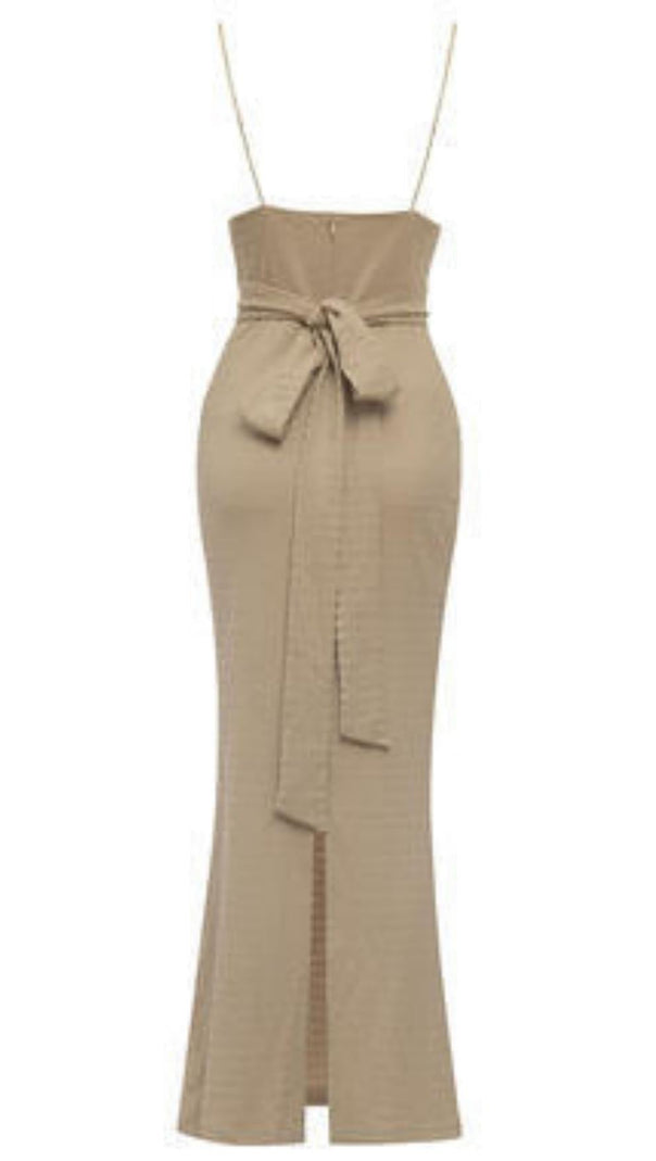 AIIZIE SPLIT MAXI DRESS IN BEIGE - product image
