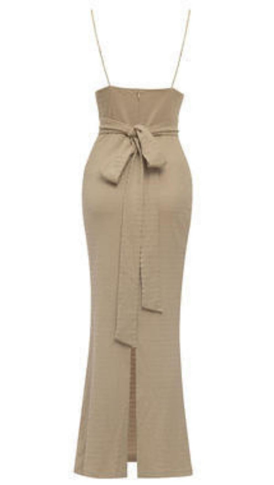 SPLIT MAXI DRESS IN BEIGE