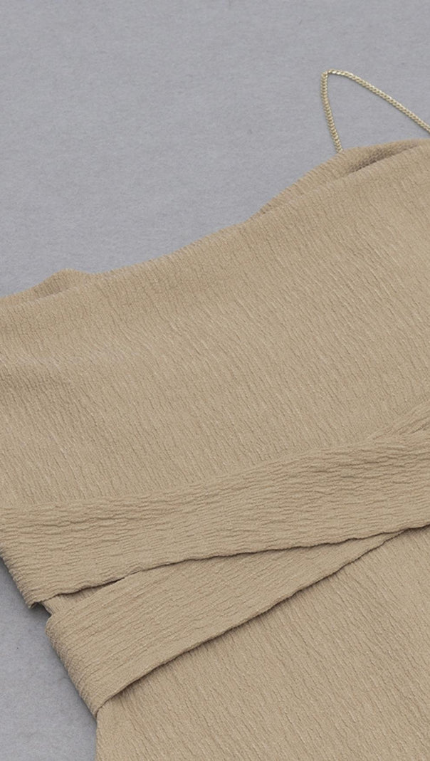 AIIZIE SPLIT MAXI DRESS IN BEIGE - product image