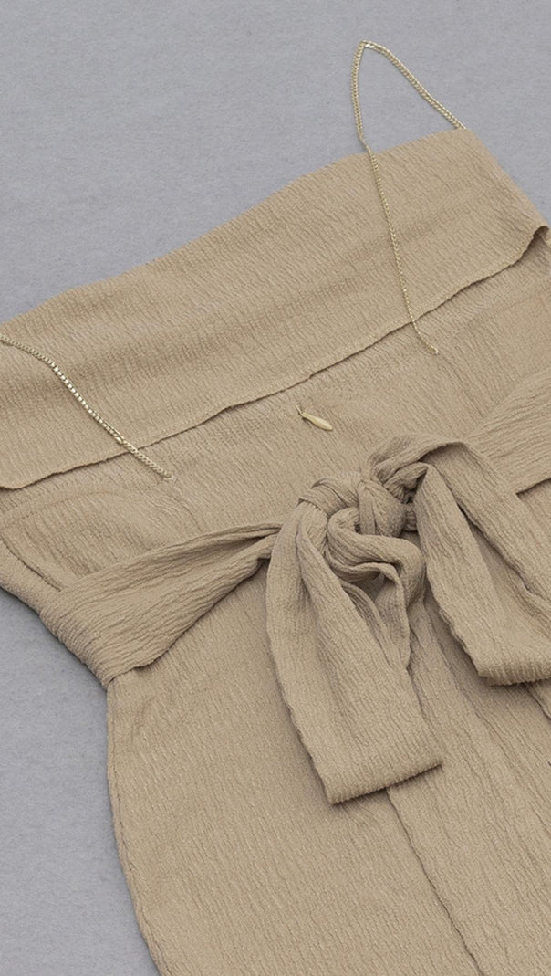AIIZIE SPLIT MAXI DRESS IN BEIGE - product image