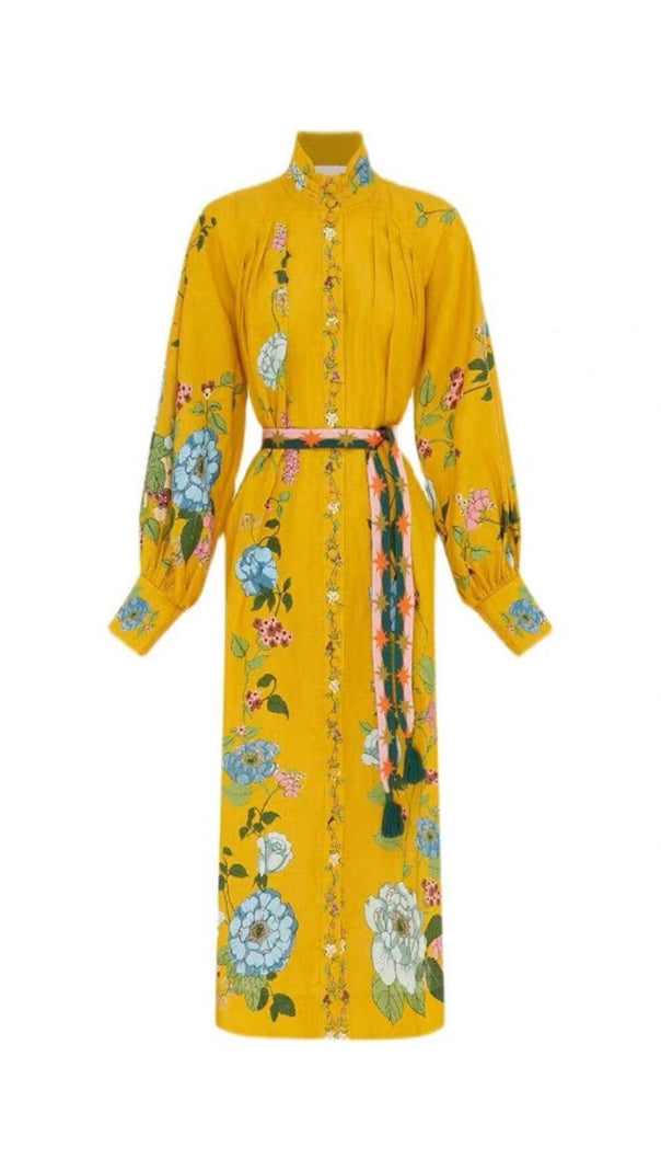 AIIZIE BOHO LOOSE LACE FLORAL MAXI DRESS - product image