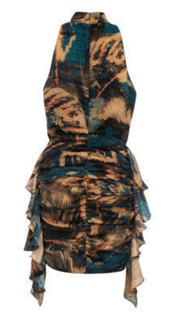 AIIZIE RUSHED MIDI DRESS IN BROWN - product image