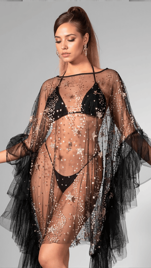 AIIZIE BREINDY MESH RUFFLE DRESS - product image