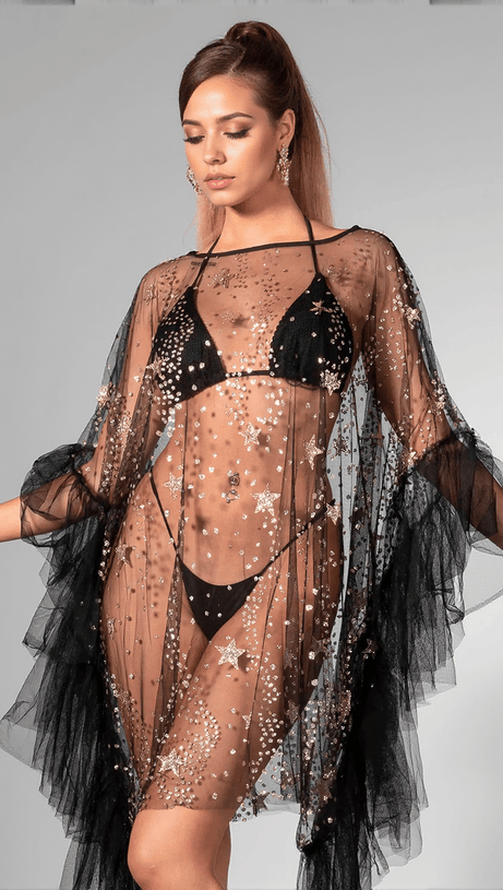 Breindy Mesh-Rüschenkleid