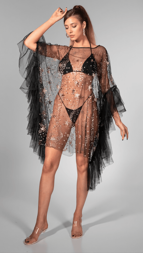 AIIZIE BREINDY MESH RUFFLE DRESS - product image