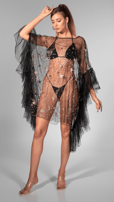 Breindy Mesh-Rüschenkleid