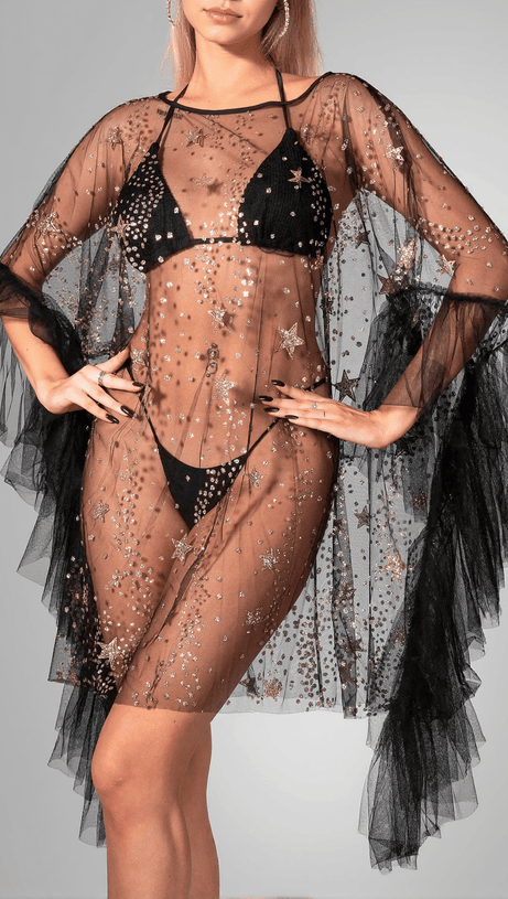 Breindy Mesh-Rüschenkleid