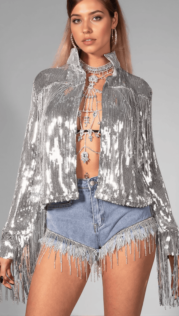 AIIZIE BREIGHLYN SEQUIN SHORT OUTWEAR - product image