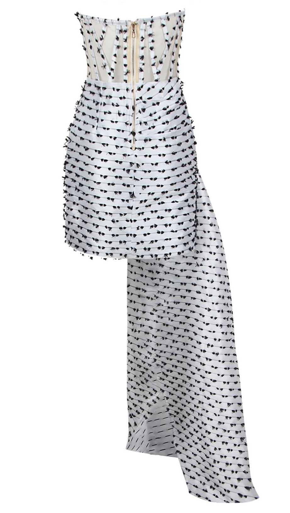 STRAPLESS CORSET MIDI DRESS IN WHITE