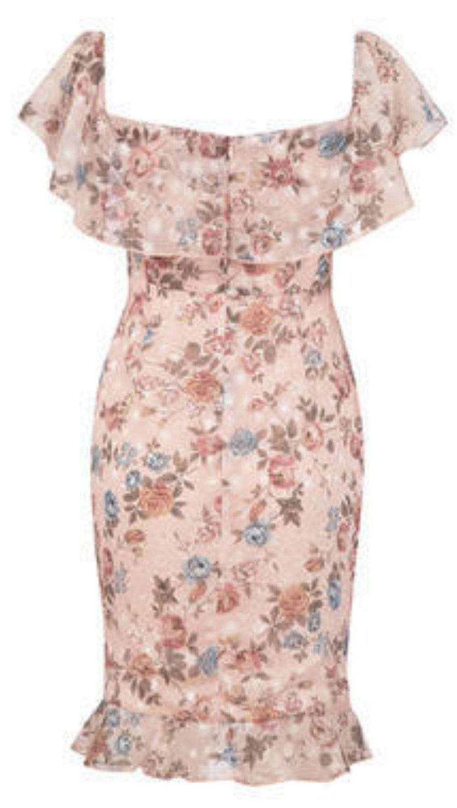 PRINTED FLOWER MIDI DRESS IN PINK