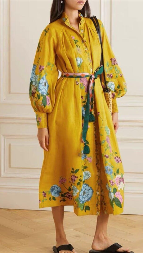 BOHO LOOSE LACE FLORAL MAXI DRESS