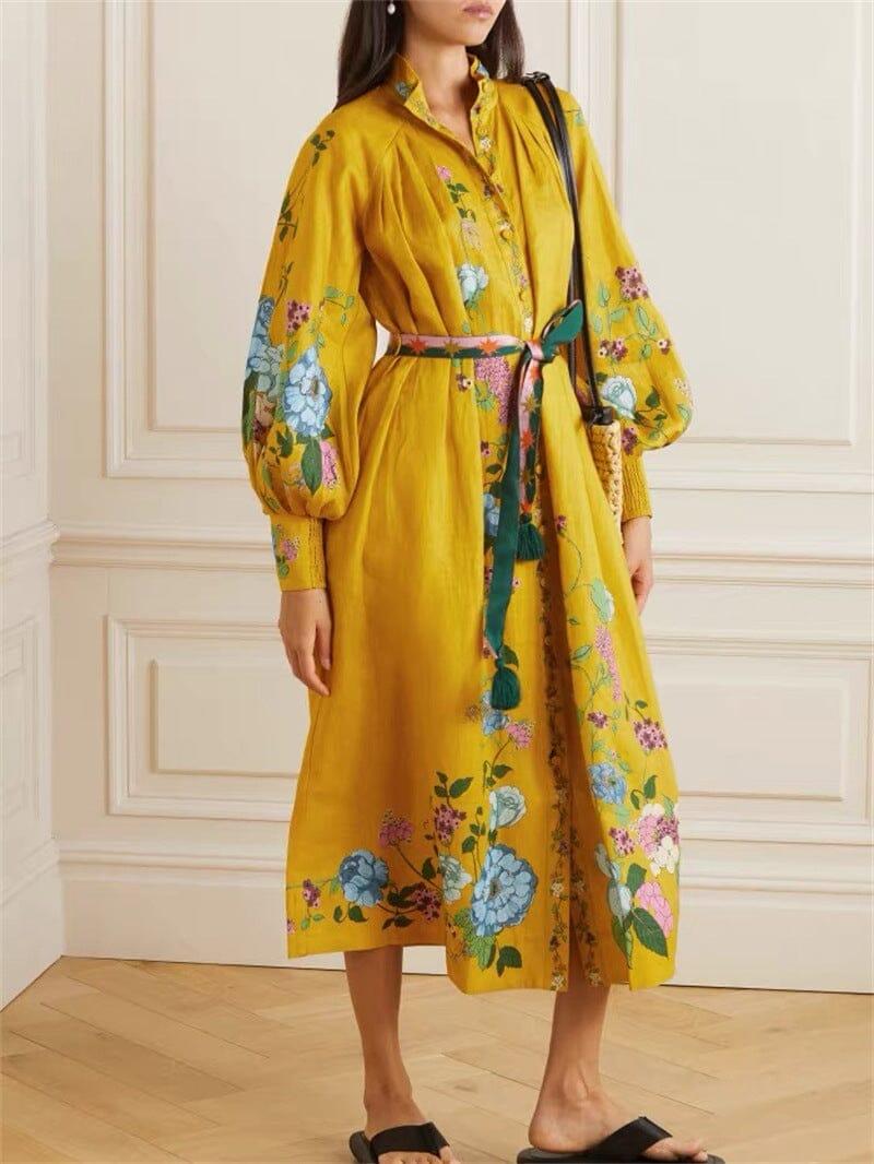 AIIZIE BOHO LOOSE LACE FLORAL MAXI DRESS - product image