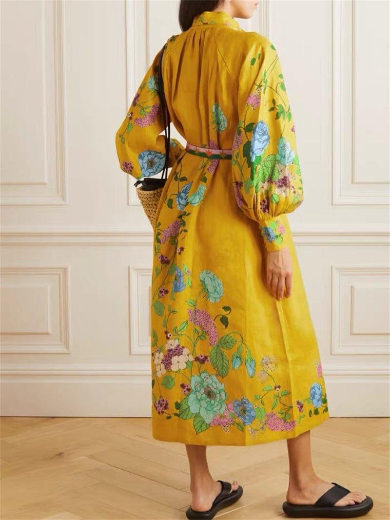 AIIZIE BOHO LOOSE LACE FLORAL MAXI DRESS - product image