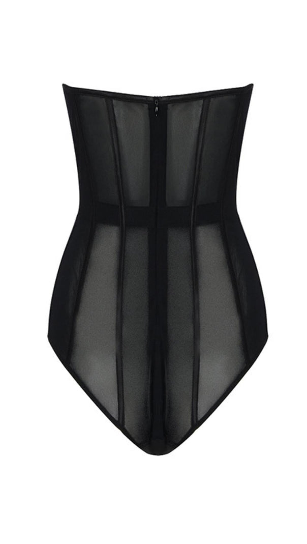 AIIZIE STRAPLESS FISHBONE TOPS IN BLACK - product image