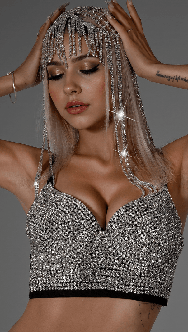AIIZIE BRITTANI RHINESTONE FRINGE HAIRBAND - product image