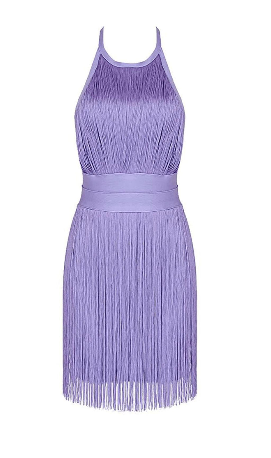 MINI ABITO CON NAPPINE VIOLA