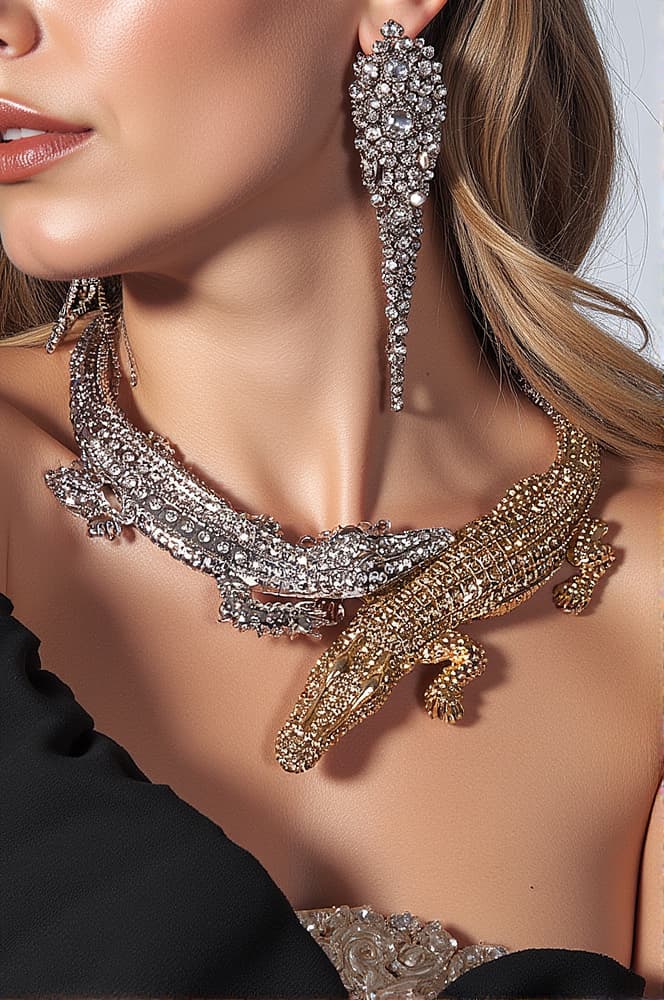 Braxtin Crocodile Collar Necklace