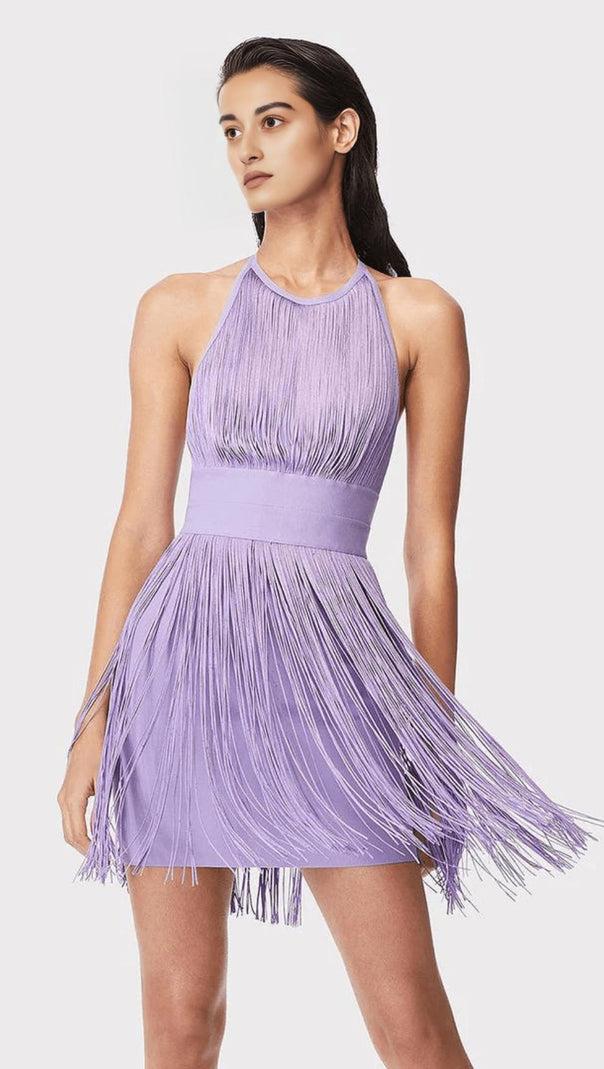 AIIZIE TASSEL MINI DRESSIN PURPLE - product image