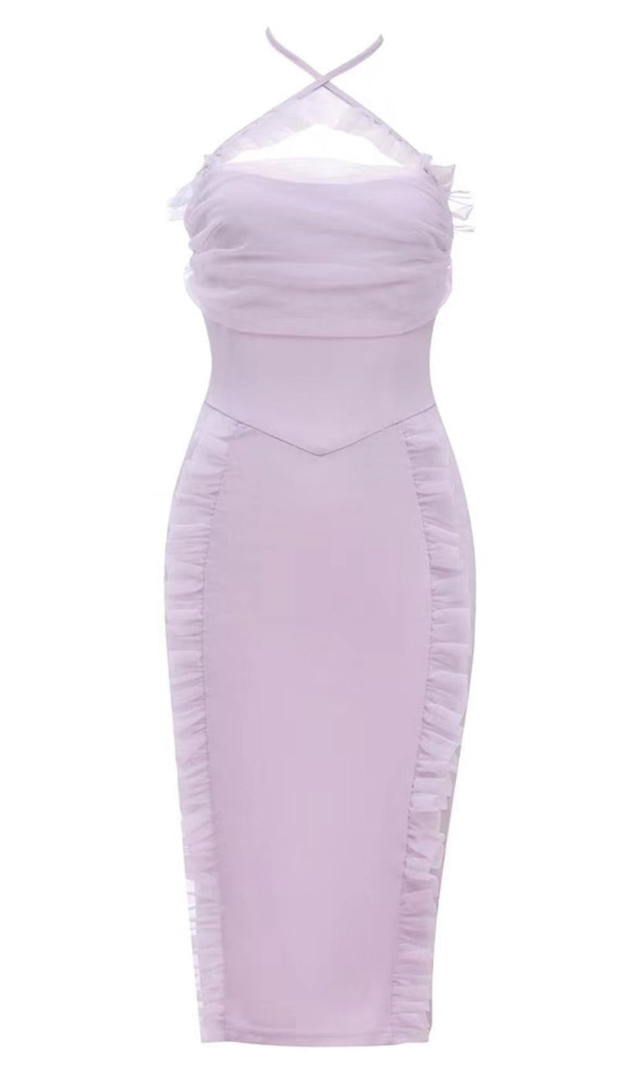 BANDAGE MIDIKLEID IN LILA
