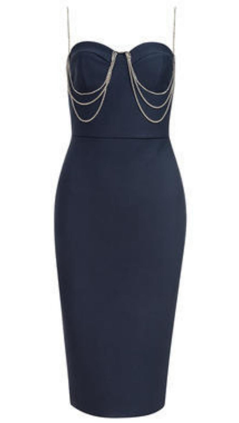 Geteiltes Bandage-Midikleid in Blau