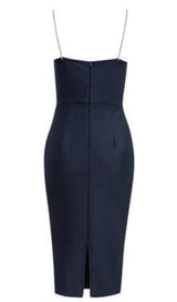 SPLIT BANDAGE MIDI DRESS IN BLUE