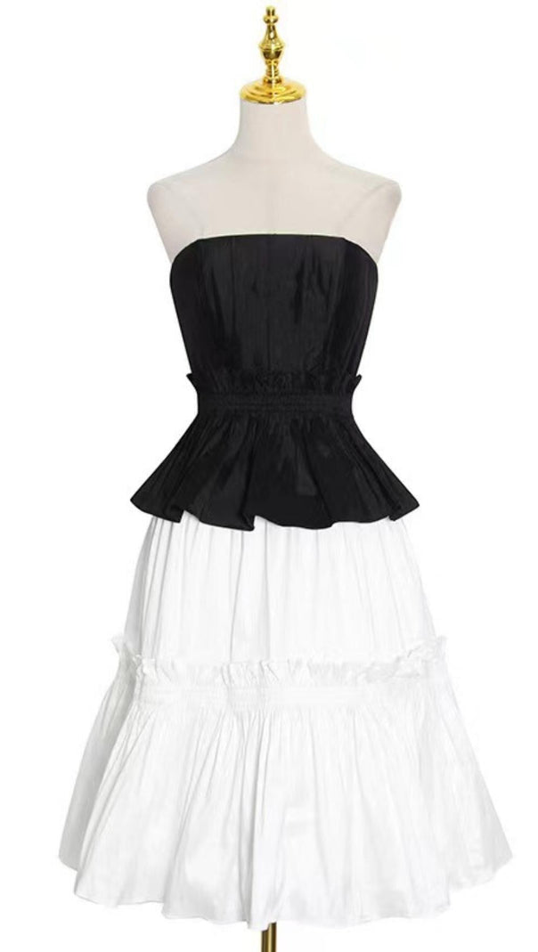 ABITO MIDI CONGIUNTO IN BIANCO E NERO