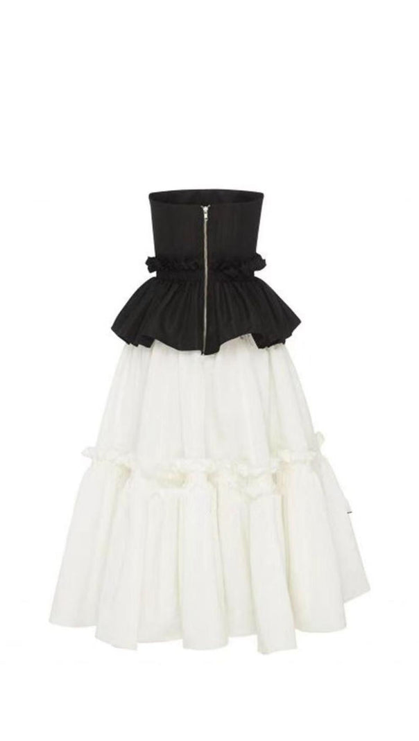 ABITO MIDI CONGIUNTO IN BIANCO E NERO