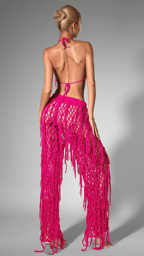 Annaleyza – Neckholder-Set mit Strickfransen