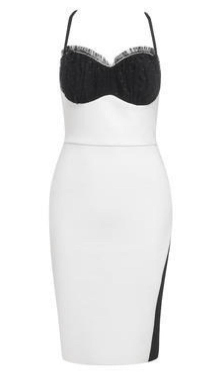 ABITO MIDI BANDAGE BIANCO