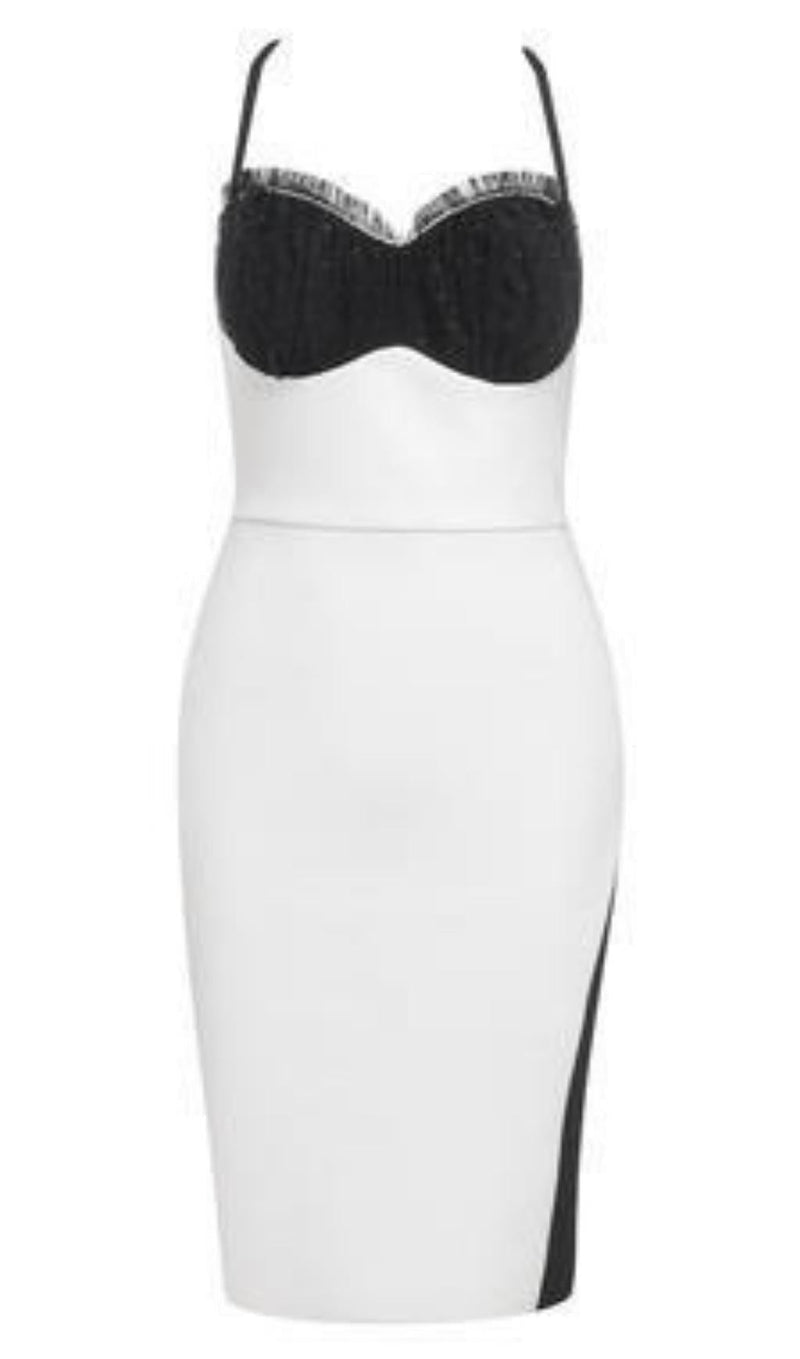 BANDAGE MIDI DRESS IN WHITE