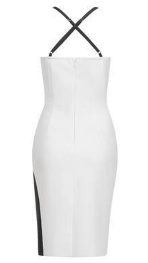 AIIZIE BANDAGE MIDI DRESS IN WHITE - product image