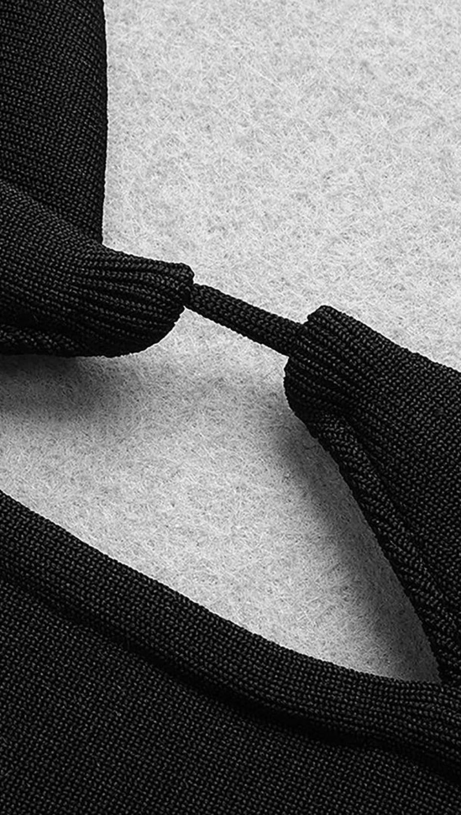 HOLLOW OUT MINI BANDAGE DRESS IN BIACK