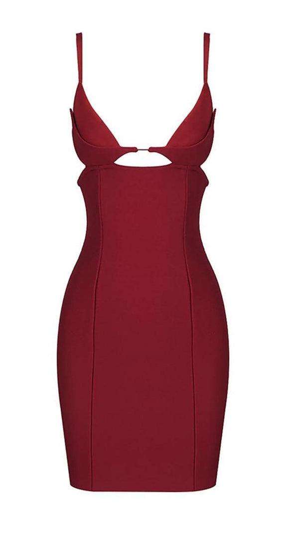AIIZIE HOLLOW OUT MINI BANDAGE DRESS IN BIACK - product image