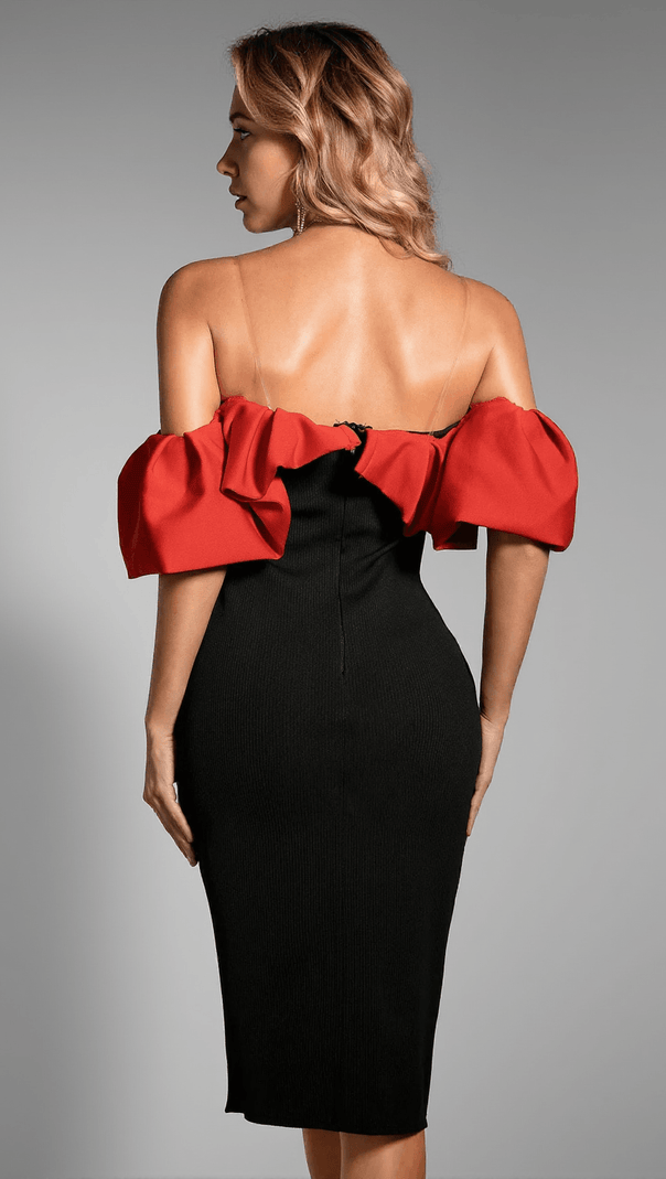 AIIZIE IRVETTE FLORAL RUFFLE BANDAGE DRESS - product image